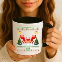 Funny Crabs Xmas Gift Santa Hat Ugly Crab Christmas Cool Gift Coffee Mug thumb 3