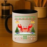 Funny Crabs Xmas Gift Santa Hat Ugly Crab Christmas Cool Gift Coffee Mug thumb 4