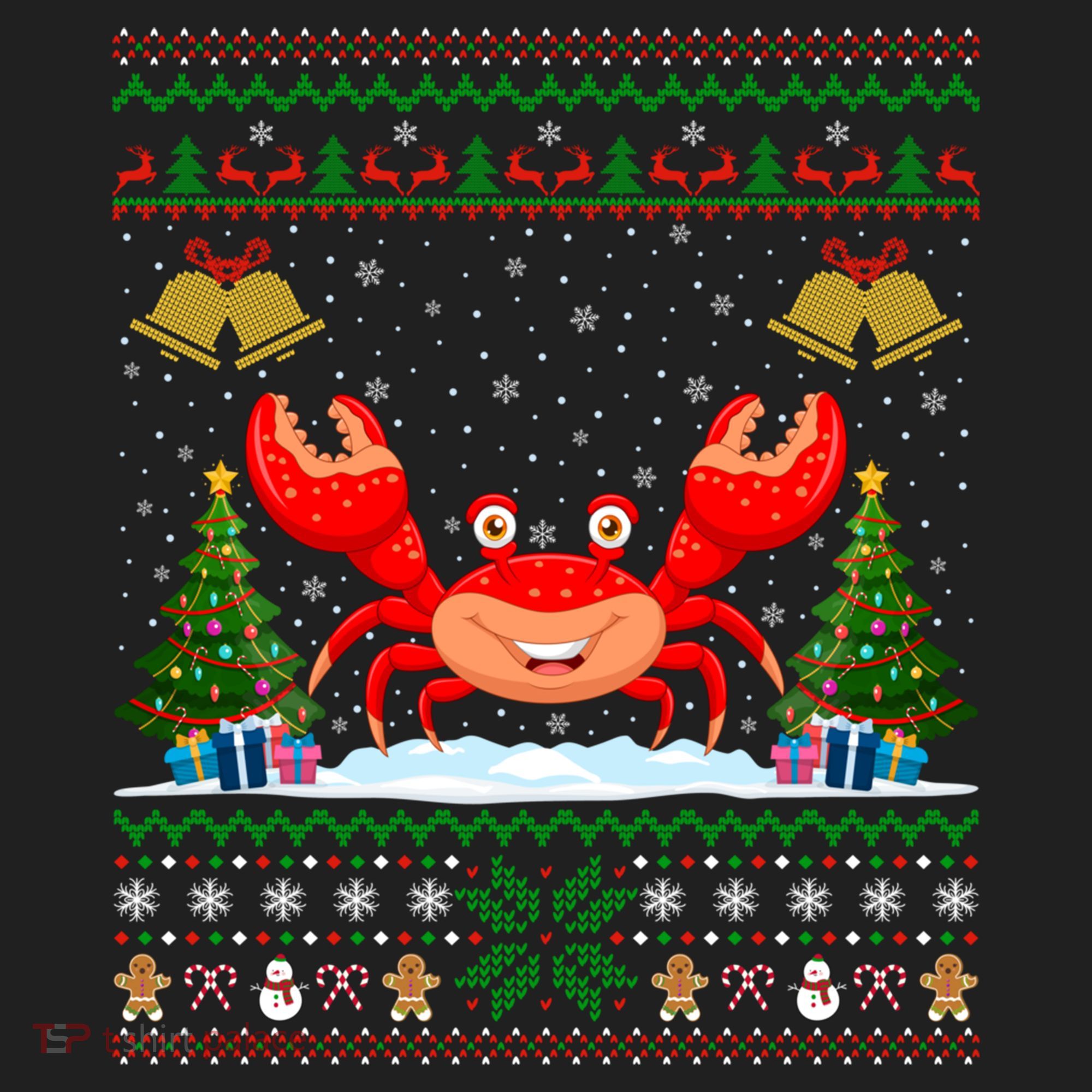 Funny Crabs Xmas Gift Santa Hat Ugly Crab Christmas Cool Gift Beanie