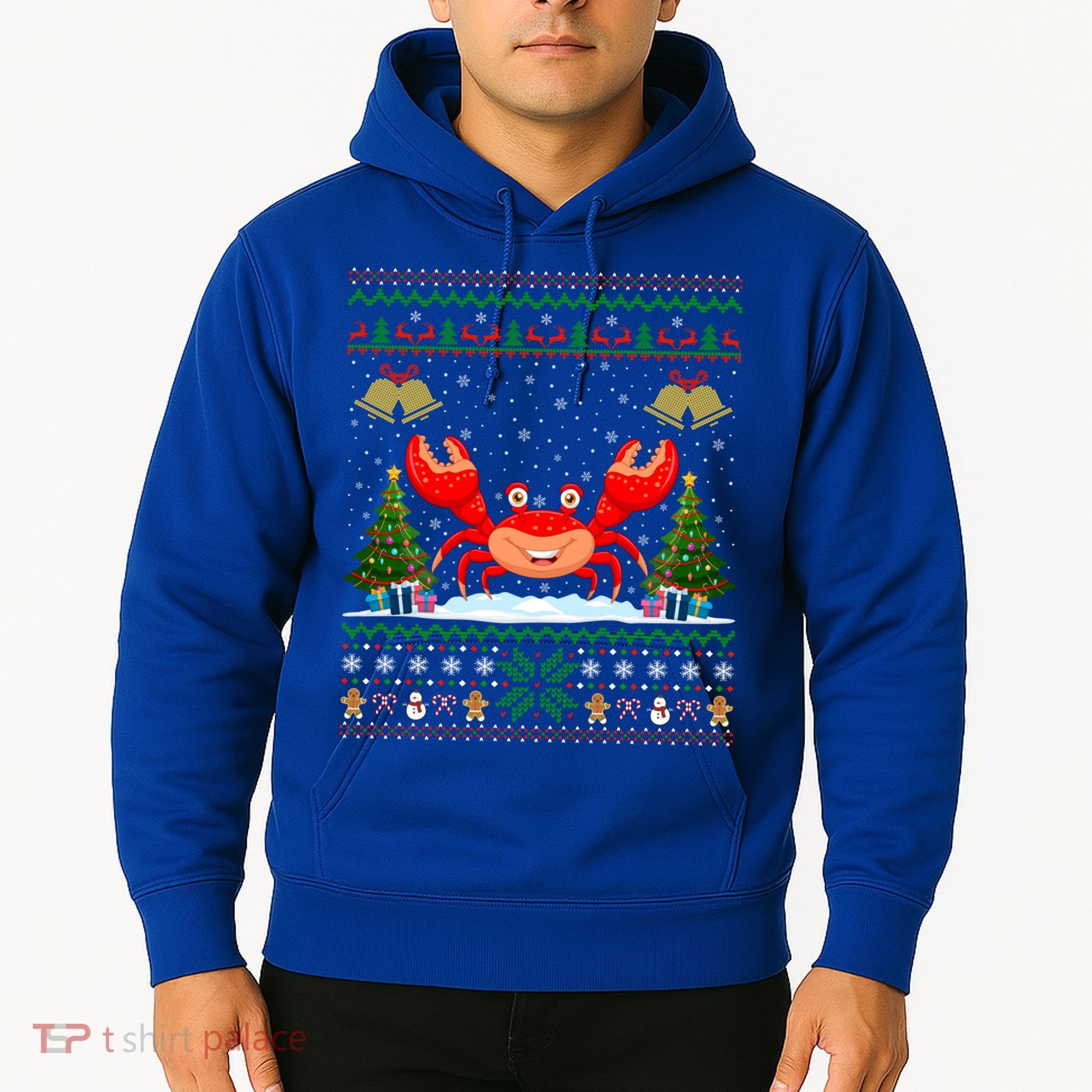 Funny Crabs Xmas Gift Santa Hat Ugly Crab Christmas Cool Gift Hoodie