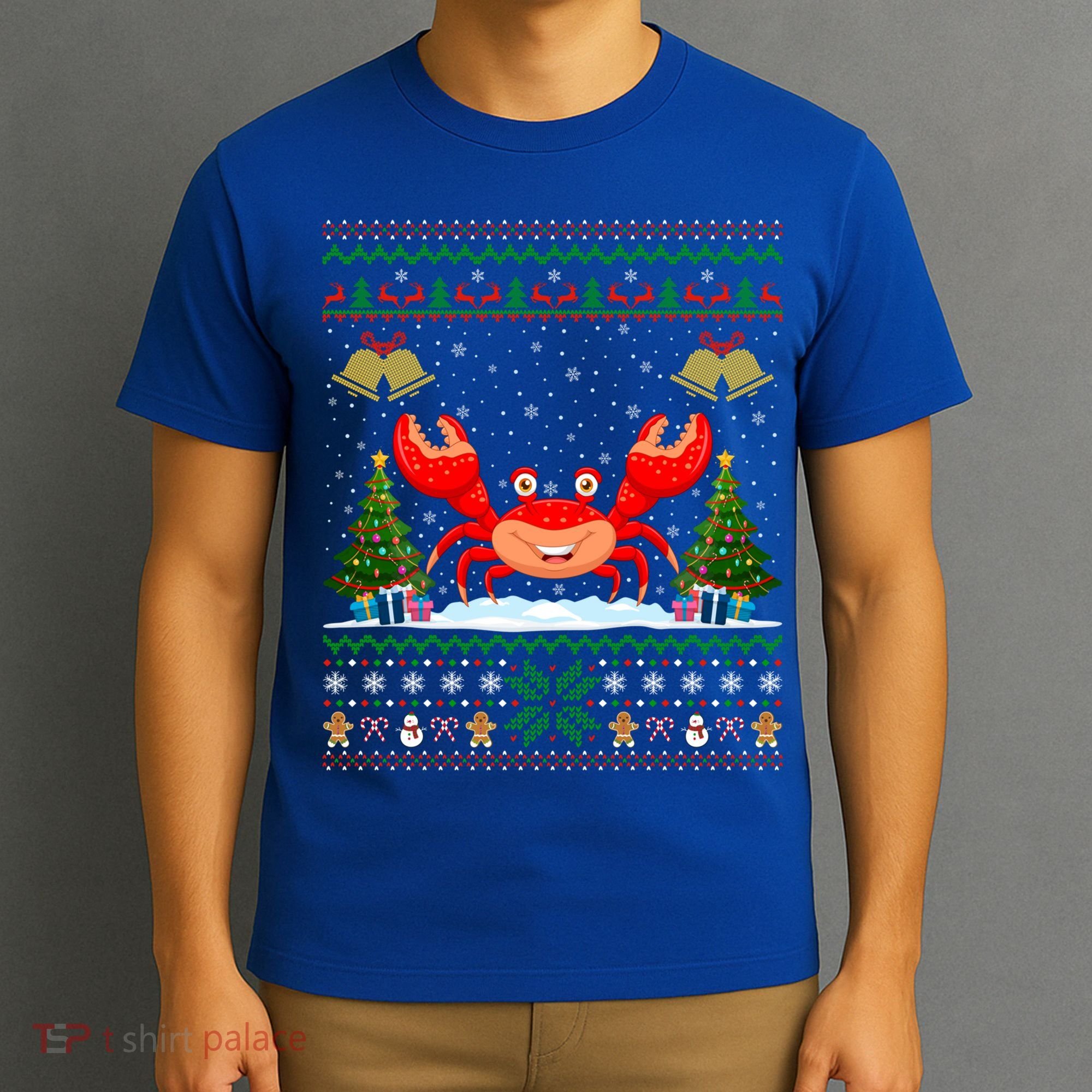 Funny Crabs Xmas Gift Santa Hat Ugly Crab Christmas Cool Gift T-Shirt