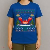 Funny Crabs Xmas Gift Santa Hat Ugly Crab Christmas Cool Gift T-Shirt thumb 4