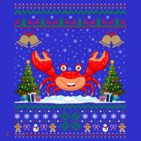 Funny Crabs Xmas Gift Santa Hat Ugly Crab Christmas Cool Gift Polo thumb 2