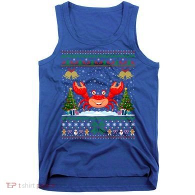 Funny Crabs Xmas Gift Santa Hat Ugly Crab Christmas Cool Gift Tank Top