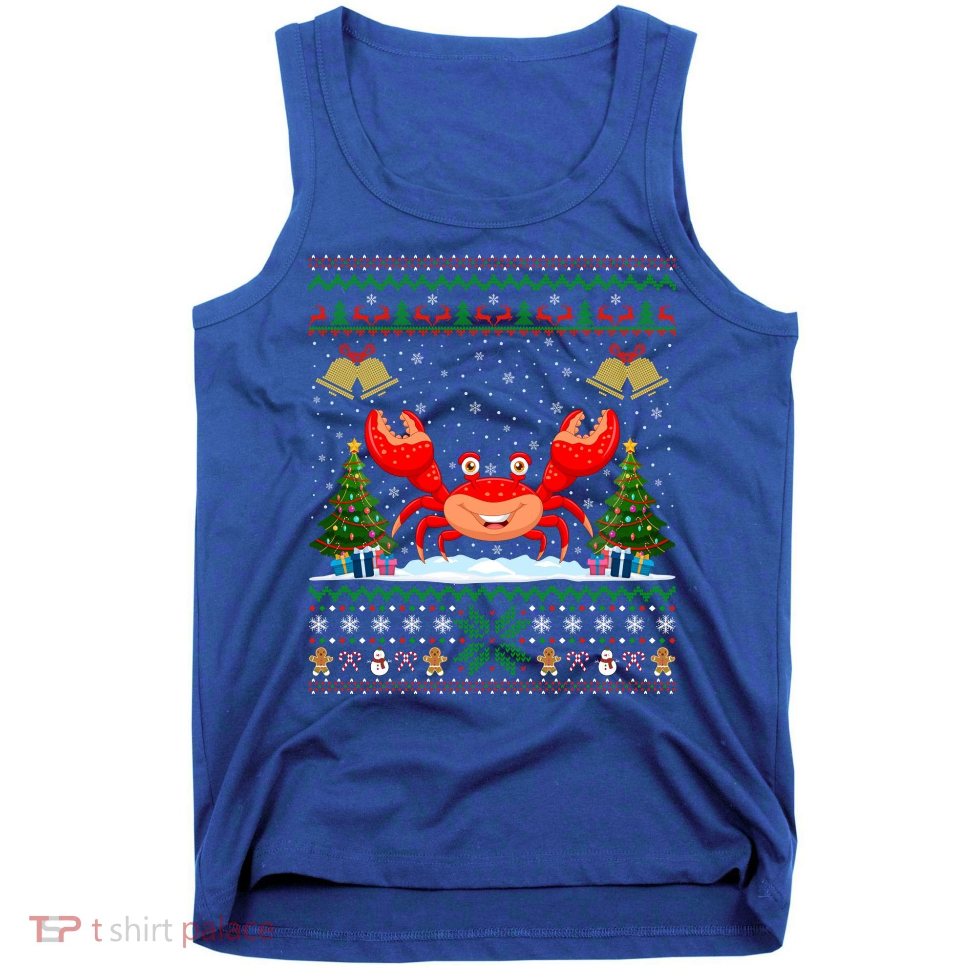 Funny Crabs Xmas Gift Santa Hat Ugly Crab Christmas Cool Gift Tank Top