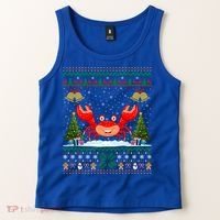 Funny Crabs Xmas Gift Santa Hat Ugly Crab Christmas Cool Gift Tank Top thumb 2