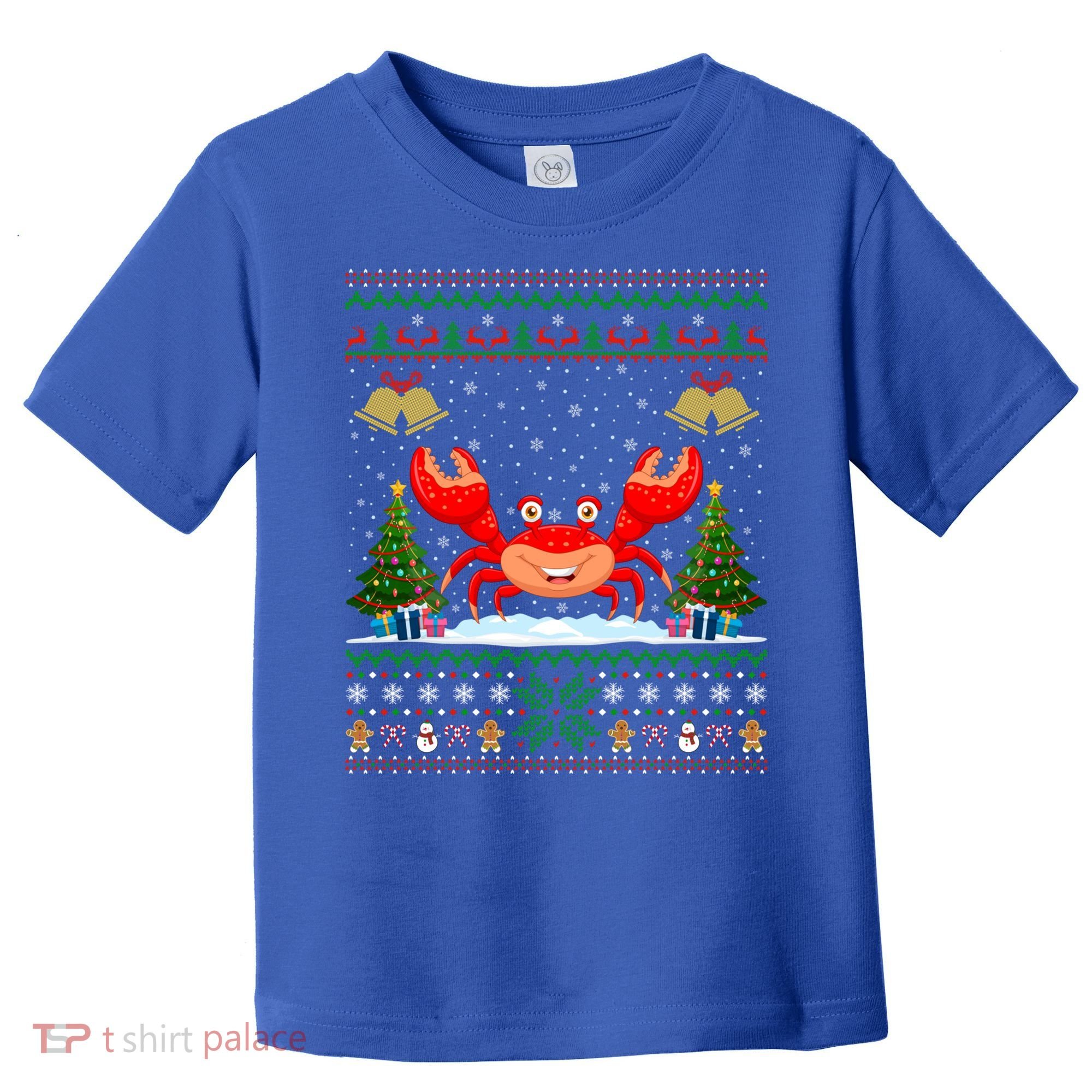 Funny Crabs Xmas Gift Santa Hat Ugly Crab Christmas Cool Gift Toddler T-Shirt