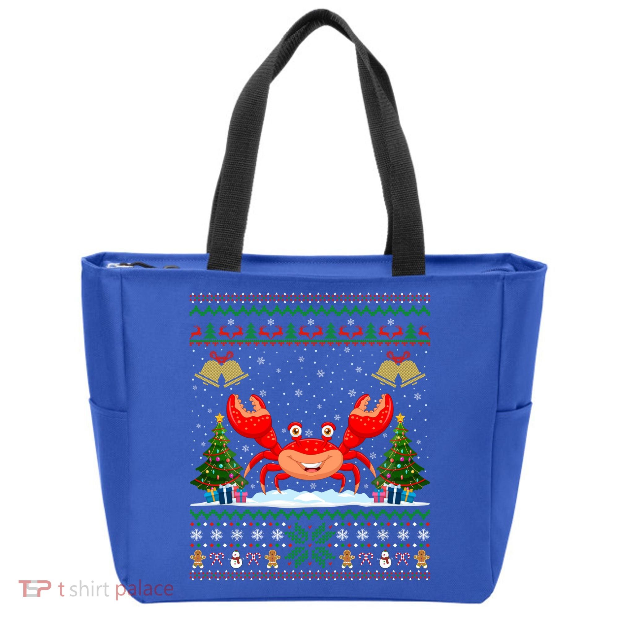 Funny Crabs Xmas Gift Santa Hat Ugly Crab Christmas Cool Gift Tote Bag