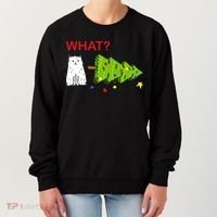 Funny Christmas XMas Cat What? Women's Sweatshirt thumb 0
