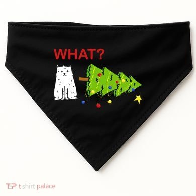 Funny Christmas XMas Cat What? USA-Made Doggie Bandana