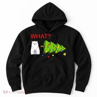 Funny Christmas XMas Cat What? Hoodie