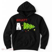Funny Christmas XMas Cat What? Hoodie thumb 0
