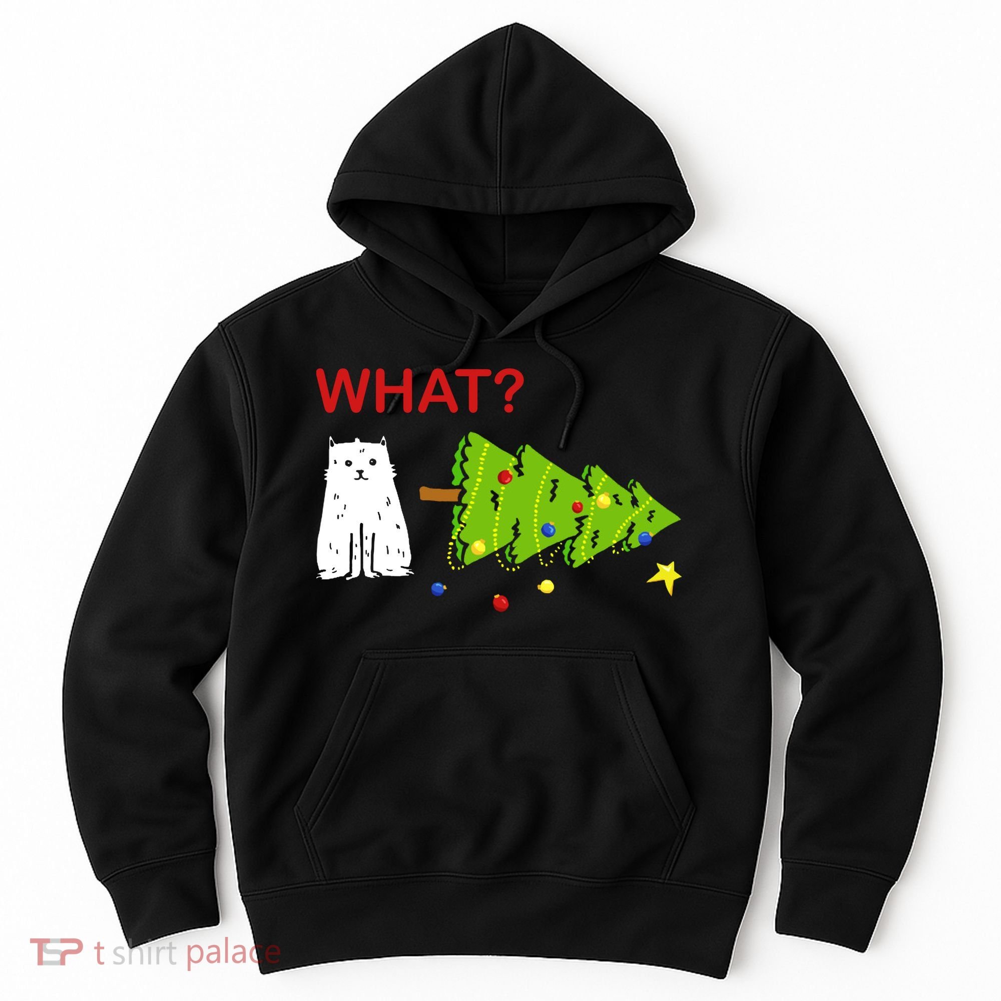 Funny Christmas XMas Cat What? Hoodie