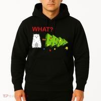 Funny Christmas XMas Cat What? Hoodie thumb 2