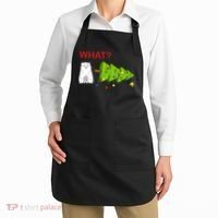 Funny Christmas XMas Cat What? Apron thumb 2