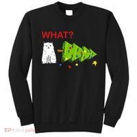 Funny Christmas XMas Cat What? Sweatshirt thumb 0