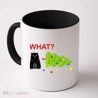 Funny Christmas XMas Cat What? Coffee Mug thumb 0
