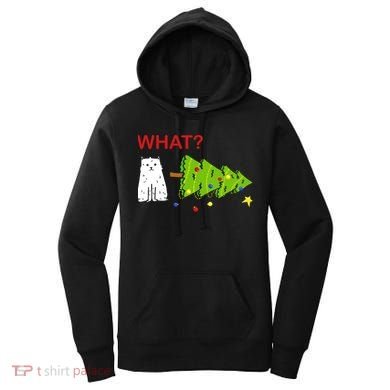Funny Christmas XMas Cat What? Women's Hoodie