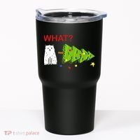 Funny Christmas XMas Cat What? Tumbler thumb 0
