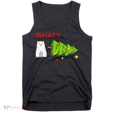 Funny Christmas XMas Cat What? Tank Top
