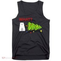 Funny Christmas XMas Cat What? Tank Top thumb 0