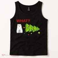 Funny Christmas XMas Cat What? Tank Top thumb 2