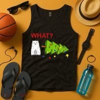 Funny Christmas XMas Cat What? Tank Top thumb 4