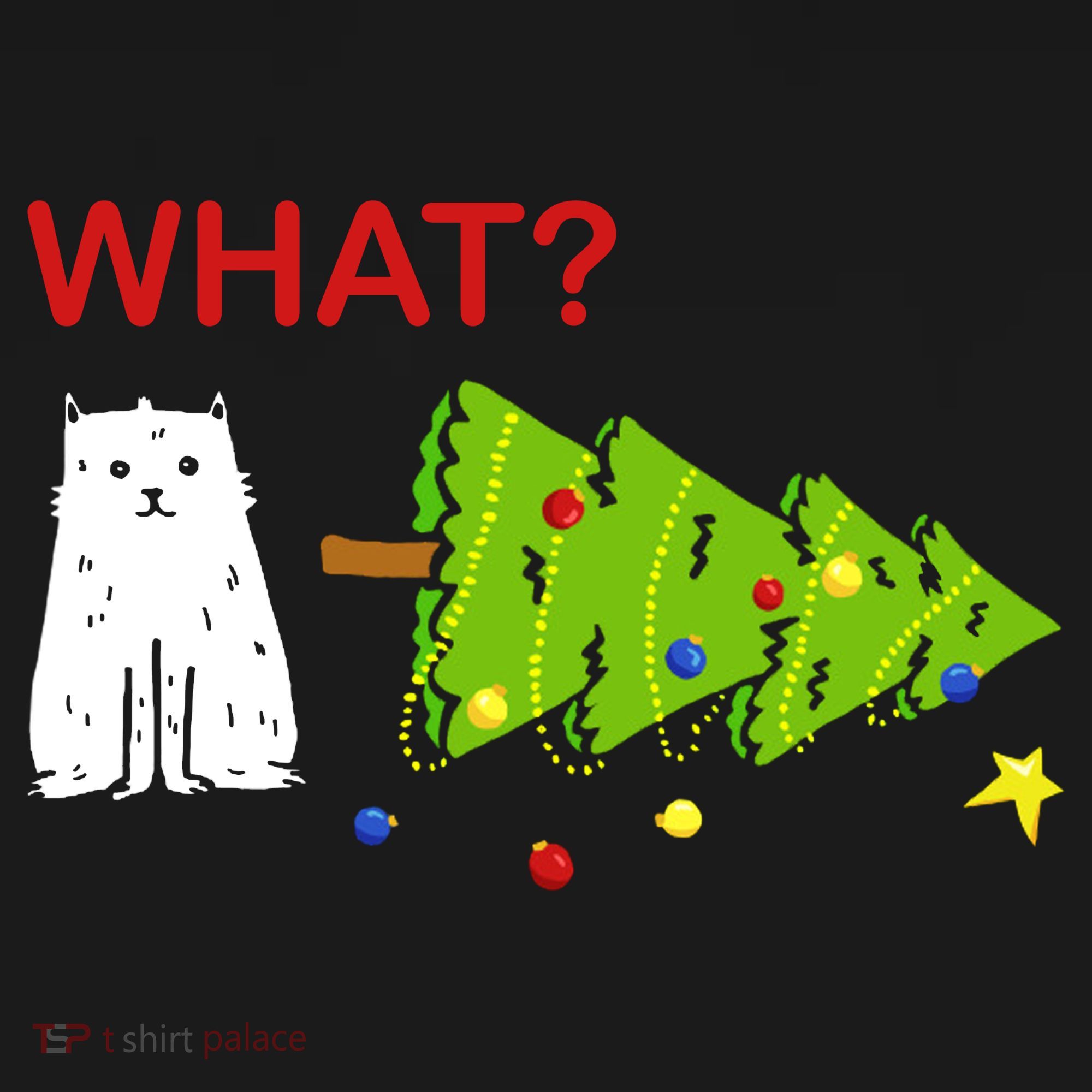 Funny Christmas XMas Cat What? Tank Top