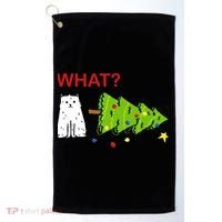 Funny Christmas XMas Cat What? Golf Towel thumb 0