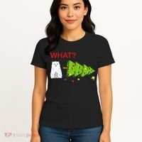Funny Christmas XMas Cat What? Women's T-Shirt thumb 4