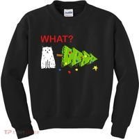 Funny Christmas XMas Cat What? Kids Sweatshirt thumb 0
