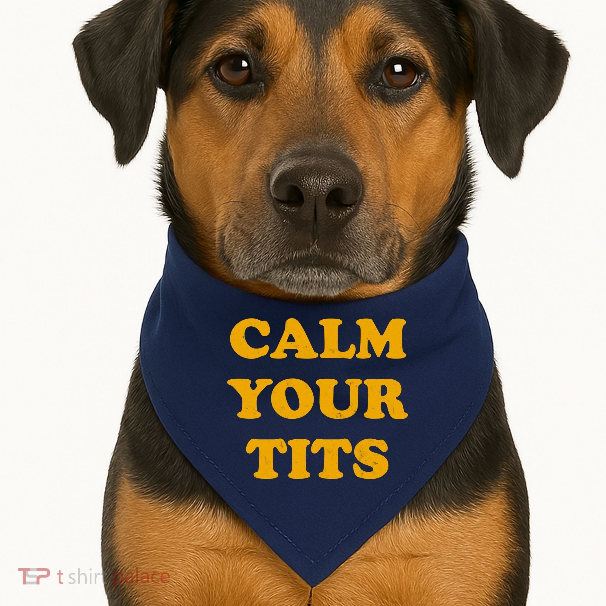 Funny Calm Your Tits USA-Made Doggie Bandana