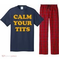 Funny Calm Your Tits Pajama Set thumb 0