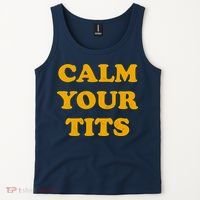 Funny Calm Your Tits Tank Top thumb 2