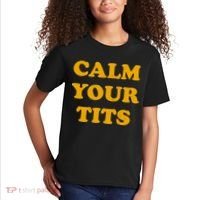 Funny Calm Your Tits Kids T-Shirt thumb 2