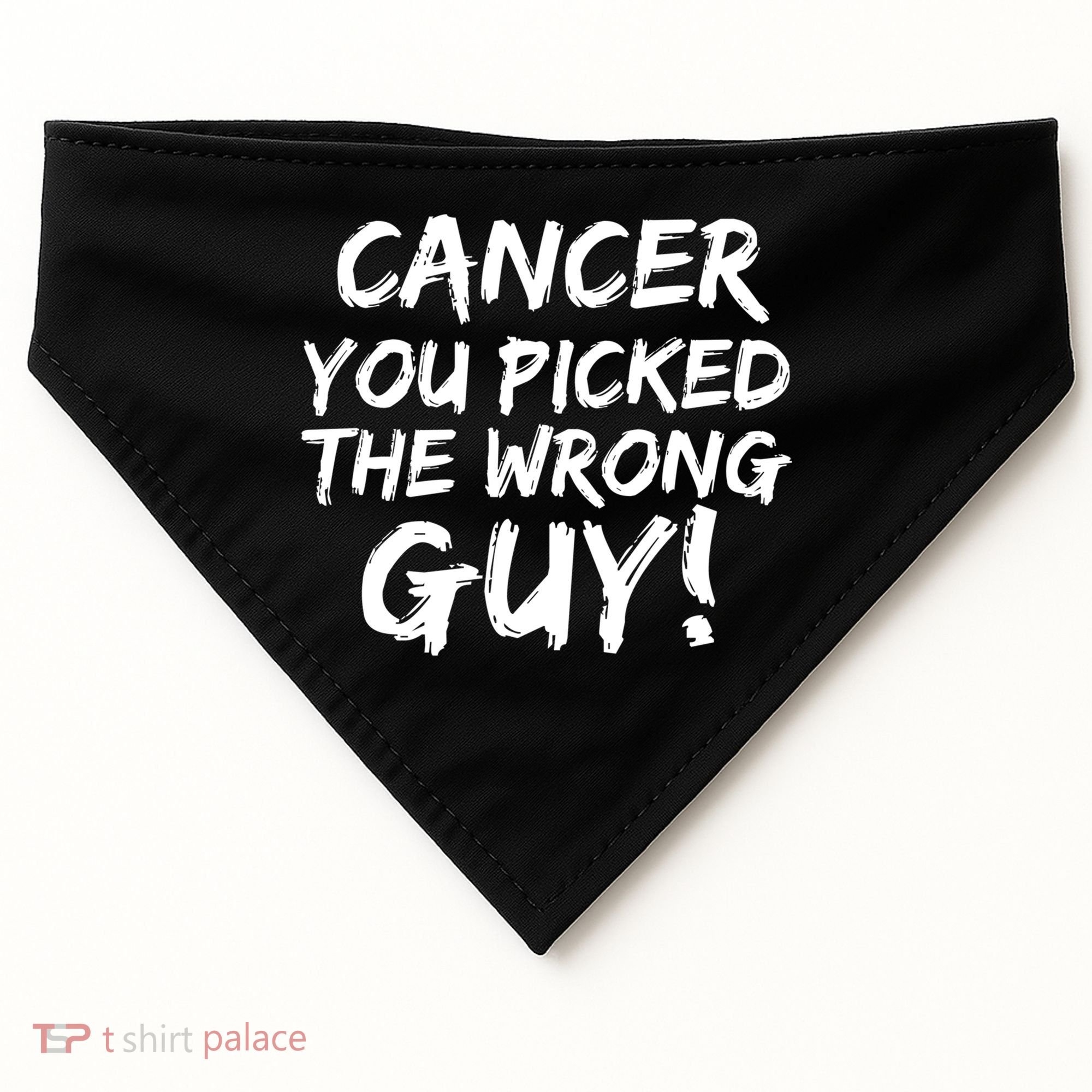 Funny Cancer You Picked The Wrong Guy Fighter Survivor Gift USA-Made Doggie Bandana