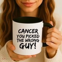 Funny Cancer You Picked The Wrong Guy Fighter Survivor Gift Coffee Mug thumb 3