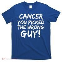 Funny Cancer You Picked The Wrong Guy Fighter Survivor Gift T-Shirt thumb 0