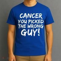 Funny Cancer You Picked The Wrong Guy Fighter Survivor Gift T-Shirt thumb 3