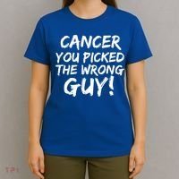 Funny Cancer You Picked The Wrong Guy Fighter Survivor Gift T-Shirt thumb 4