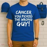 Funny Cancer You Picked The Wrong Guy Fighter Survivor Gift T-Shirt thumb 6