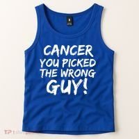 Funny Cancer You Picked The Wrong Guy Fighter Survivor Gift Tank Top thumb 2