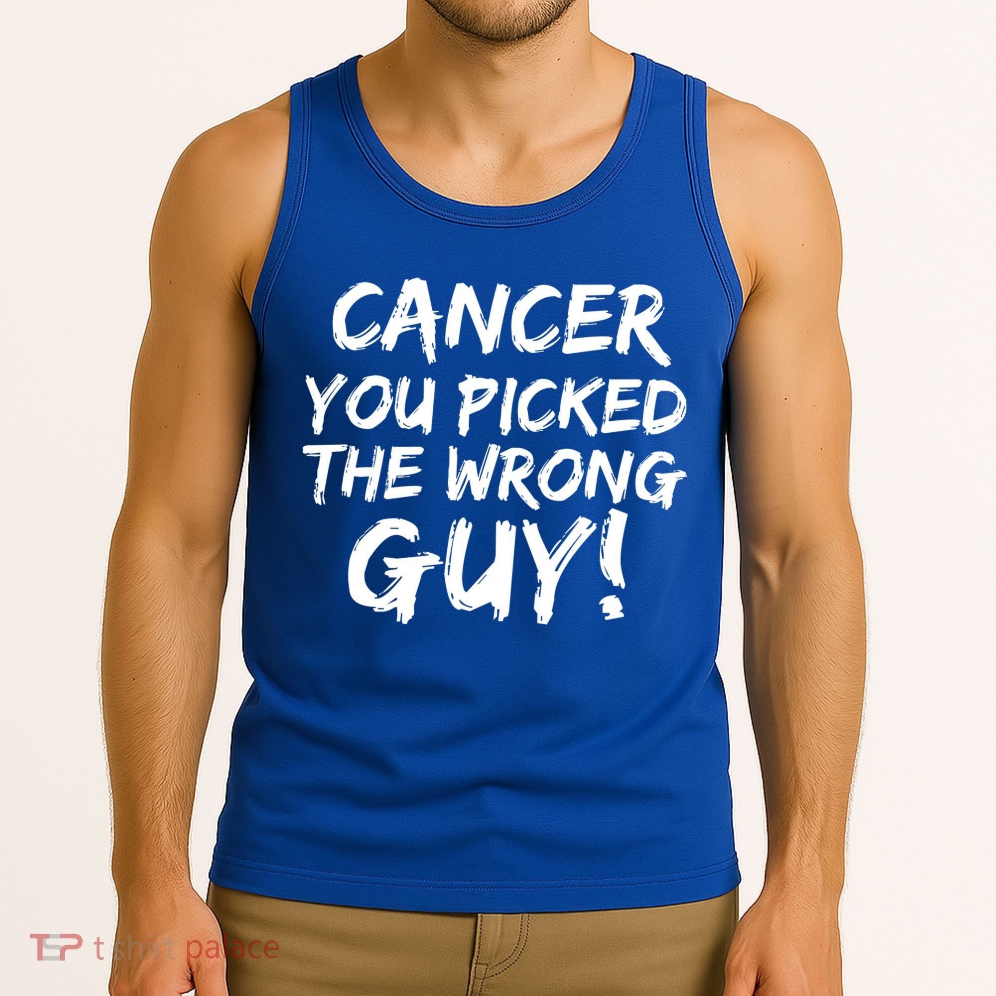 Funny Cancer You Picked The Wrong Guy Fighter Survivor Gift Tank Top