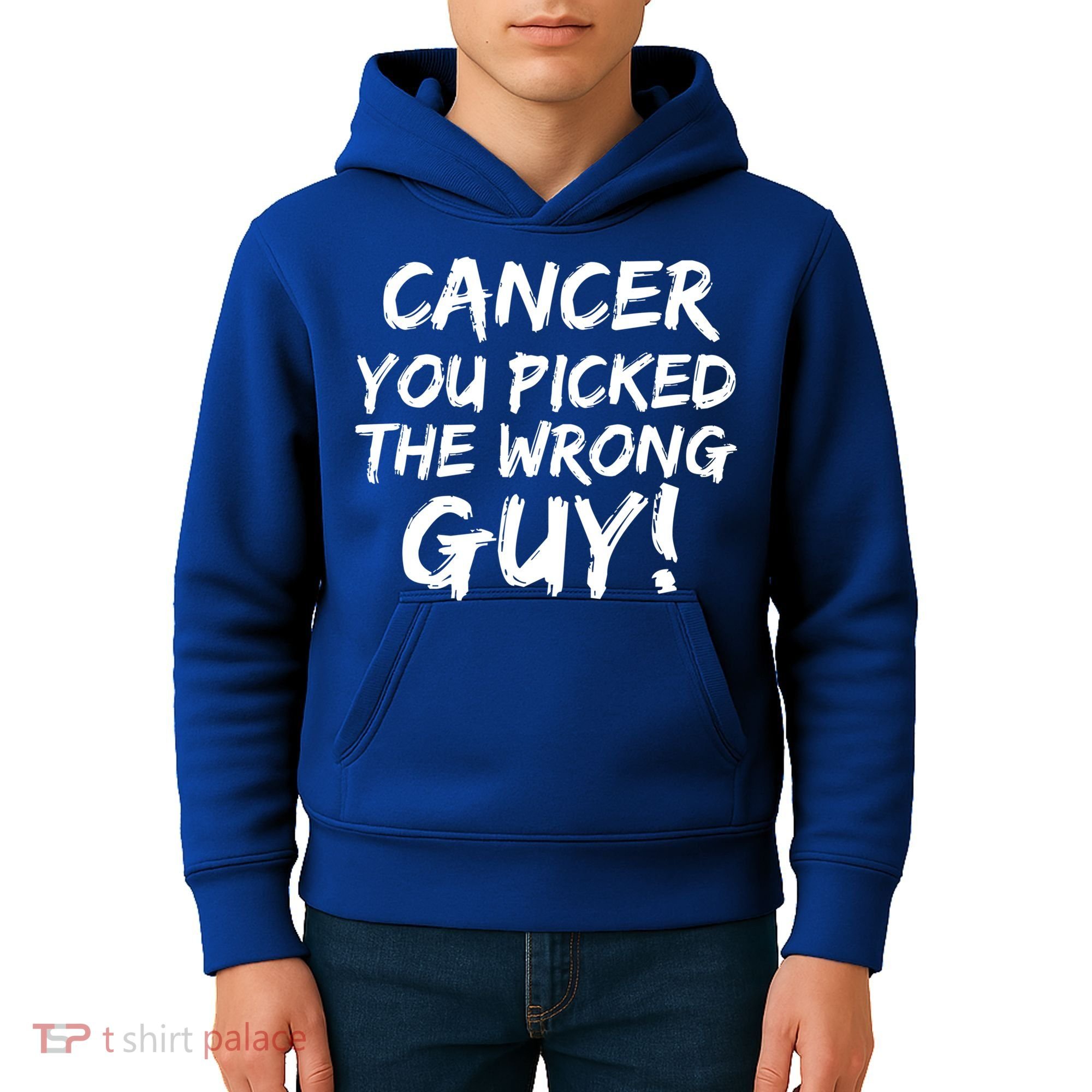 Funny Cancer You Picked The Wrong Guy Fighter Survivor Gift Kids Hoodie