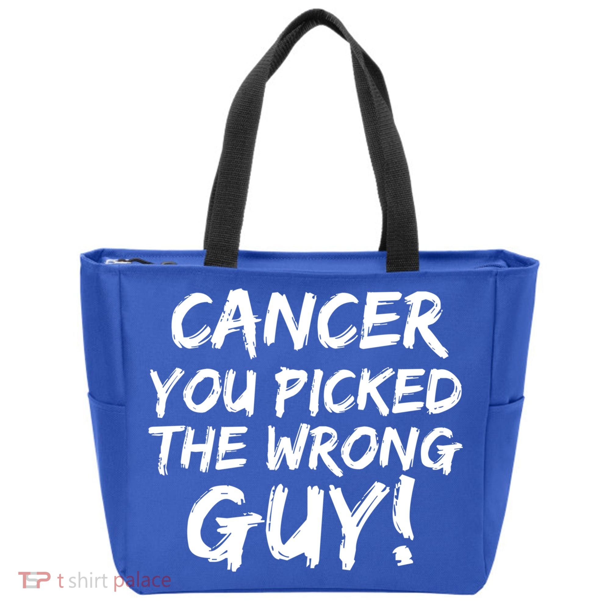 Funny Cancer You Picked The Wrong Guy Fighter Survivor Gift Tote Bag