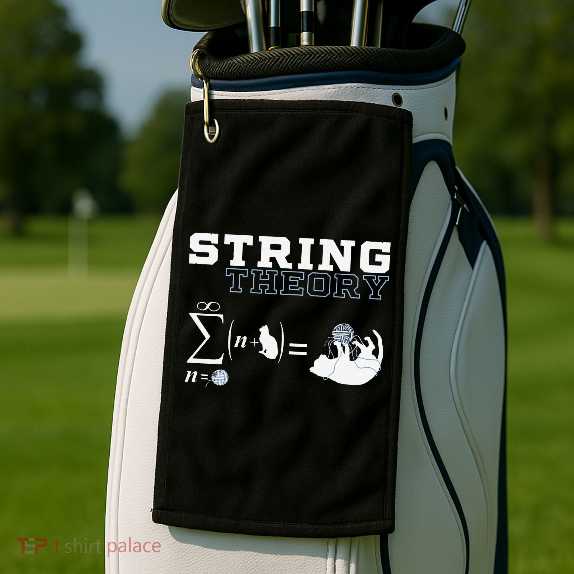 Funny Cat Yarn String Theory Golf Towel
