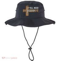 Funny Christian Y'all Need Jesus Graphic Tees Leopard Cross Bucket Hat thumb 0