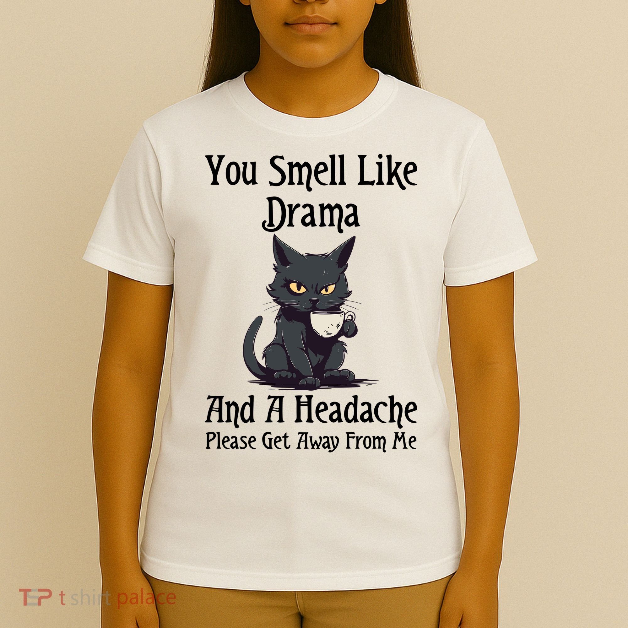 Funny Cat You Smell Like Drama And A Headache T-Shirt