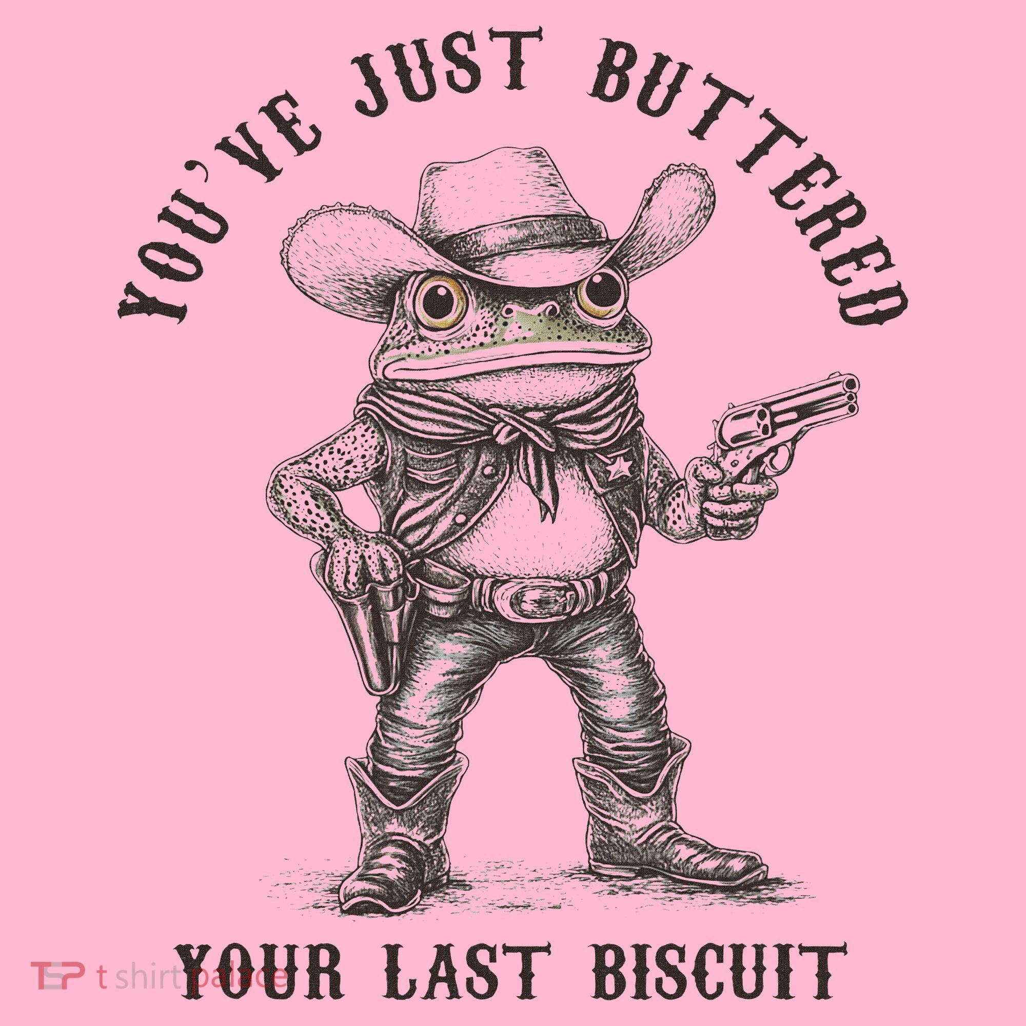 Frog Cowboy You've Just Buttered Your Last Biscuit Funny Coaster