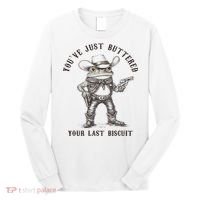 Frog Cowboy You've Just Buttered Your Last Biscuit Funny Long Sleeve Shirt thumb 0